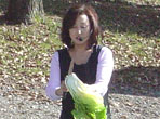 白菜を割って干す