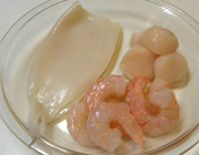 新鮮な魚介類