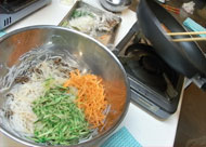 炒めた材料