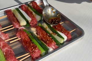 牛肉とエリンギの串焼き