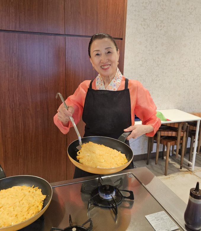 焼きたてのチヂミは最高!